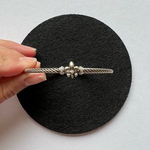 David Yurman Fleur De Lis Bracelet - Cable Collection, with Diamonds